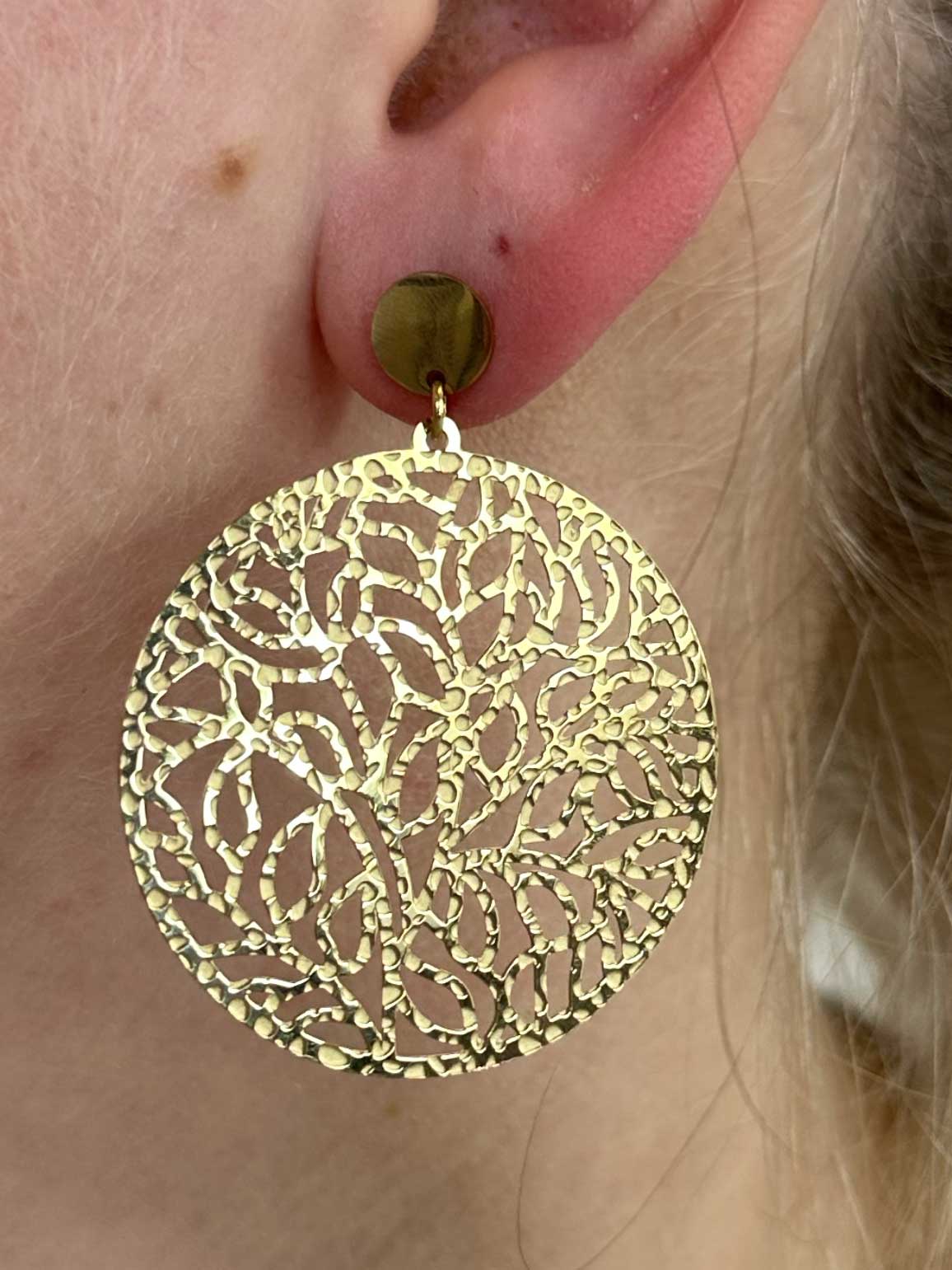 Maisa - Flade runde mønstret øreinge